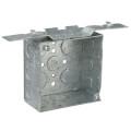 Product Image of 4" x 2-1/8" Deep Steel Square Box w/ 1/2" & 3/4" Eccentric Knockouts & SV Bracket