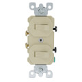 Product Image of Duplex Style Single Pole Combination Switch, 15A - Ivory (120/277V)