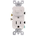 Product Image of Single Pole Duplex AC Combination Switch, Grounding, 15A - White (120V)