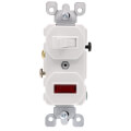 Product Image of Duplex Style Single Pole Pilot Light Combination Switch, 15A - White (120/277V)