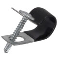 Product Image of 5/16" Vinyl Coated Steel Clamp with Screw for 3/8" Nominal Tube, #3 Rebar, or 3/8" Threaded Rod