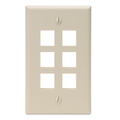 Product Image of Single-Gang Quickport, Wallplate, 6-port (Ivory)