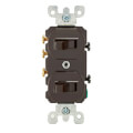 Product Image of Duplex Style Single Pole/3-Way Combination Switch, 15A - Brown (120/277V)