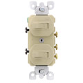 Product Image of Duplex Style Single Pole/3-Way Combination Switch, 15A - Ivory (120/277V)