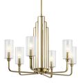 Product Image of Kimrose 6 Light Chandelier w/ Clear Fluted Glass (Brushed (Natural Brass)
