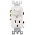 Product Image of 3-Way Commercial Grade Duplex Combination Toggle Switch & Receptacle - White (120V)