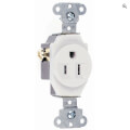 Product Image of Heavy-Duty Spec-Grade Single Receptacle, 2P, 3-Wire, NEMA 5-15R - White (15A, 125V)