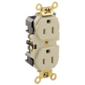 Product Image of Industrial Series, Heavy Duty Slim Duplex Receptacle, 15A, 5-15R - Ivory (125V)