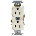 Product Image of Heavy-Duty Industrial Specification Grade, Narrow Body, Duplex Receptacle, 2P, 15A - Light Almond (125V)