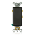 Product Image of 15A 120/277V Decora Plus Rocker Double-Throw Ctr-OFF Maintained Contact AC Quiet Switch (Black)
