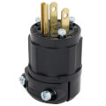 Product Image of Industrial Grade, Straight Blade Plug 15A, NEMA 5-15P - Black (125V)