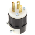 Product Image of Industrial Grade, Straight Blade Plug 15A, NEMA 5-15P - Black/White (125V)