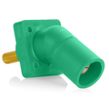 Product Image of 16 Series Panel Mount Receptacle, Male, 400A Max, 600V 45 Degree Angle, 1.125"L Threaded Stud Termination, #2-4/0 Cable Range (Green)
