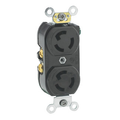 Product Image of 15 Amp-125V 2-Pole, 3-Wire, Duplex Flush Receptacle w/ 2 Hot Feeds and 1 Neutral Return, Self-Grounding, Back and Side Wired (Black)