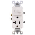 Product Image of Single Pole Duplex AC Combination Switch, Grounding, 20A - White (120V)