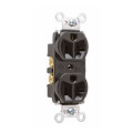 Product Image of Hard Use Spec Grade Duplex Receptacle, 20A, 2 Pole, 3 Back & Side Wire, NEMA 5-20R - Brown (125V)