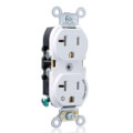 Product Image of Heavy-Duty Split Circuit Industrial Specification Grade Duplex Receptacle, 2P, 20A, NEMA 5-20R - White (125V)