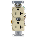 Product Image of Heavy-Duty Industrial Specification Grade, Narrow Body, Duplex Receptacle, 2P, 20A - Ivory (125V)