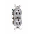 Product Image of Hard Use Spec Grade Duplex Receptacle, 20A, 2 Pole, 3 Back & Side Wire, NEMA 5-20R - Gray (125V)
