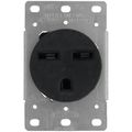 Product Image of Flush Mount Receptacle, Industrial Grade, 30A, 2P, NEMA 6-30R - Black (250V)