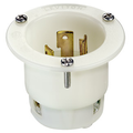 Product Image of 30A, 250V NEMA L6-30P, 2P, 3W, Flanged Inlet Locking Receptacle, Grounding (White)