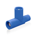 Product Image of 16 Series Taper Nose Paralleling 3-Way "T" Connector, Female-Male-Male, 400A Max (Blue)