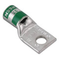 Product Image of One Hole Standard Barrel Copper Lug, Wire Size #1 AWG, 1/2" Bolt (Green)