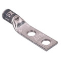 Product Image of Two Hole Standard Barrel Copper Lug, Wire Size #4 AWG, 1/4" Bolt (Gray)