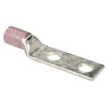 Product Image of Two Hole Standard Barrel Copper Lug, Wire Size 1/0 AWG, 3/8" Bolt (Pink)