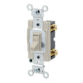 Product Image of Single Pole Commercial Toggle Switch, 15A, Side Wired - Ivory (120/277V)