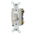 Product Image of Double Pole Commercial Toggle Switch, 15A, Side Wired - Ivory (120/277V)