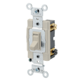 Product Image of 3-Way Commercial Toggle Switch, 15A, Side Wired - Ivory (120/277V)
