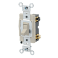 Product Image of Double Pole Commercial Toggle Switch, 20A, Side Wired - Ivory (120/277V)