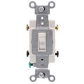 Product Image of Double Pole Commercial Toggle Switch, 20A, Side Wired - White (120/277V)