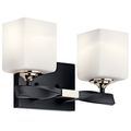 Product Image of Marette 13.5 " 2 Light Vanity Light w/ Satin Etched Cased Opal Glass (Black)