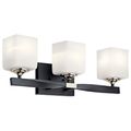 Product Image of Marette 22.75" 3 Light Vanity Light w/ Satin Etched Cased Opal Glass (Black)
