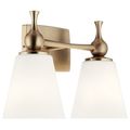 Product Image of Cosabella 15" 2 Light Vanity Light w/ Etched White Glass (Champagne Bronze)