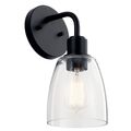 Product Image of Meller 11" 1 Light Wall Sconce w/ Clear Glass (Black)