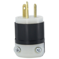 Product Image of 15A, 125 Volt/10A, 250 Volt, Non-NEMA, 3P, 3W, Plug, Straight Blade, Grounding (Black/White)