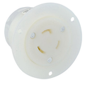 Product Image of 20A, 125V NEMA L5-20R, 2P, 3W, Flanged Outlet Locking Receptacle, Grounding (White)