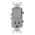 Product Image of Single-Pole Decora Combination Light Switch, Rocker & Receptacle - Gray (120V)