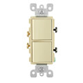Product Image of Single-Pole, Decora Combination Switch, 20A - Ivory (120/277V)