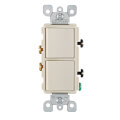 Product Image of Single-Pole, Decora Double Rocker Combination Switch, 20A - Light Almond (120/277V)