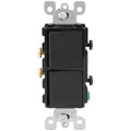 Product Image of Single-Pole Decora Double Rocker Combination Light Switch - Black (120/277V)
