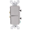 Product Image of Single-Pole Decora Combination Double Rocker Light Switch - Gray (120/277V)