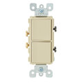 Product Image of Single-Pole Decora Combination Light Switch, Double Rocker - Ivory (120/277V)