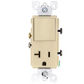 Product Image of Single-Pole Decora 5-20R Combination Switch, Rocker & Receptacle - Ivory (120V)