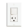 Product Image of Single-Pole Decora 5-20R Combination Switch, Rocker & Receptacle - White (120V)