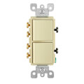 Product Image of 3-Way Double Rocker Decora Combination Light Switch - Ivory (120/277V)
