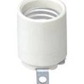 Product Image of Medium Base, 1 Piece, Keyless, Incandescent, Unglazed Porcelain Lampholder, Bracket Mount, Single Circuit, Back Wired, (White)